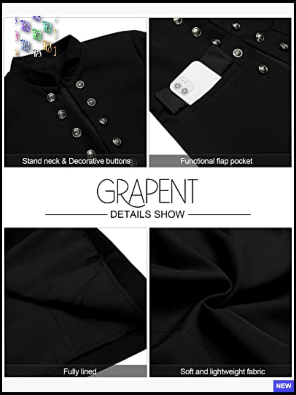 Business Casual Blazer Open Front Cardigan Buttons Pockets Chic Work Wear - Picture 5 of 7